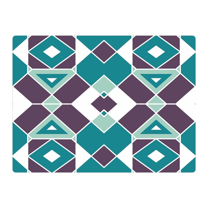 Teal and Plum Geometric Pattern Double Sided Flano Blanket (Mini) 