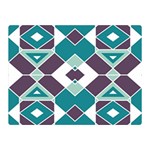 Teal and Plum Geometric Pattern Double Sided Flano Blanket (Mini)  35 x27  Blanket Back