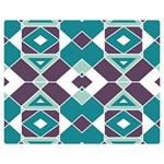 Teal and Plum Geometric Pattern Double Sided Flano Blanket (Medium)  60 x50  Blanket Front