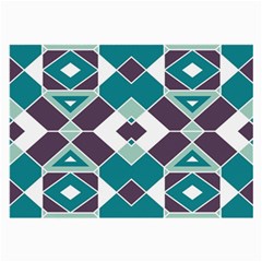 Teal And Plum Geometric Pattern Large Glasses Cloth (2 Sides) by mccallacoulture