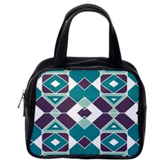 Teal And Plum Geometric Pattern Classic Handbag (one Side) by mccallacoulture