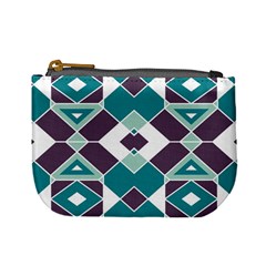 Teal And Plum Geometric Pattern Mini Coin Purse