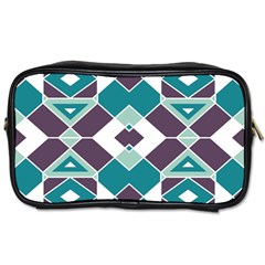 Teal And Plum Geometric Pattern Toiletries Bag (two Sides) by mccallacoulture