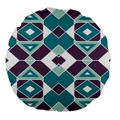 Teal And Plum Geometric Pattern Large 18  Premium Round Cushions by mccallacoulture