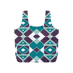 Teal And Plum Geometric Pattern Full Print Recycle Bag (s)