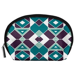 Teal And Plum Geometric Pattern Accessory Pouch (large) by mccallacoulture