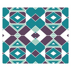 Teal And Plum Geometric Pattern Double Sided Flano Blanket (small)  by mccallacoulture