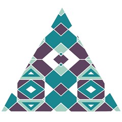 Teal And Plum Geometric Pattern Wooden Puzzle Triangle by mccallacoulture