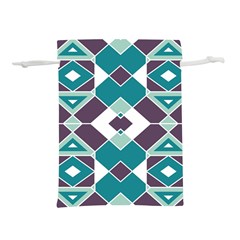 Teal And Plum Geometric Pattern Lightweight Drawstring Pouch (s) by mccallacoulture