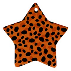 Orange Cheetah Animal Print Ornament (star) by mccallacoulture