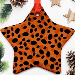 Orange Cheetah Animal Print Star Ornament (two Sides) by mccallacoulture