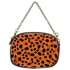 Orange Cheetah Animal Print Chain Purse (two Sides) by mccallacoulture