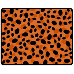 Orange Cheetah Animal Print Fleece Blanket (medium)  by mccallacoulture