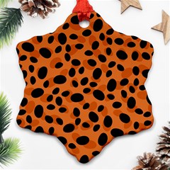 Orange Cheetah Animal Print Ornament (snowflake)