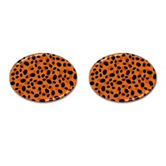 Orange Cheetah Animal Print Cufflinks (oval) by mccallacoulture