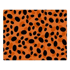 Orange Cheetah Animal Print Double Sided Flano Blanket (large)  by mccallacoulture