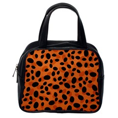 Orange Cheetah Animal Print Classic Handbag (one Side) by mccallacoulture