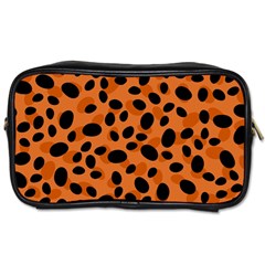 Orange Cheetah Animal Print Toiletries Bag (two Sides) by mccallacoulture