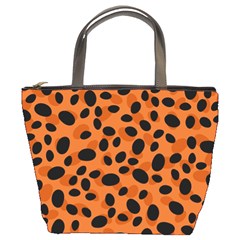 Orange Cheetah Animal Print Bucket Bag by mccallacoulture