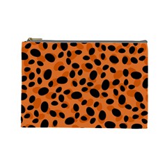 Orange Cheetah Animal Print Cosmetic Bag (large) by mccallacoulture