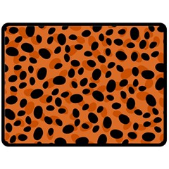 Orange Cheetah Animal Print Double Sided Fleece Blanket (large) 