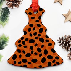 Orange Cheetah Animal Print Ornament (christmas Tree) 