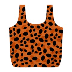 Orange Cheetah Animal Print Full Print Recycle Bag (l) by mccallacoulture