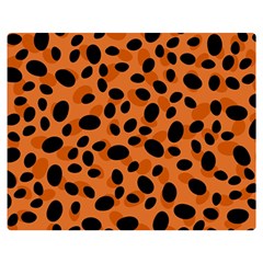 Orange Cheetah Animal Print Double Sided Flano Blanket (medium)  by mccallacoulture