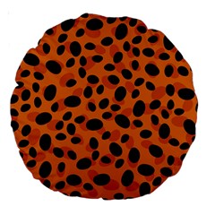 Orange Cheetah Animal Print Large 18  Premium Round Cushions by mccallacoulture