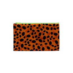 Orange Cheetah Animal Print Cosmetic Bag (xs) by mccallacoulture