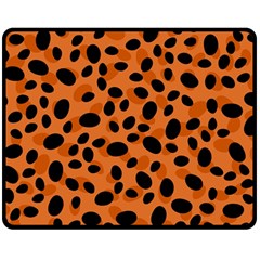 Orange Cheetah Animal Print Double Sided Fleece Blanket (medium) 