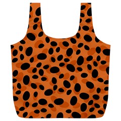 Orange Cheetah Animal Print Full Print Recycle Bag (xl)