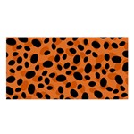 Orange Cheetah Animal Print Satin Shawl Front