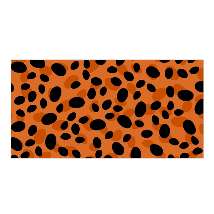 Orange Cheetah Animal Print Satin Shawl