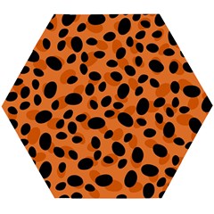 Orange Cheetah Animal Print Wooden Puzzle Hexagon by mccallacoulture