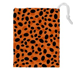 Orange Cheetah Animal Print Drawstring Pouch (4xl) by mccallacoulture