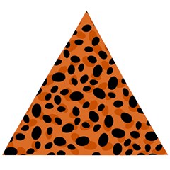 Orange Cheetah Animal Print Wooden Puzzle Triangle by mccallacoulture