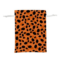 Orange Cheetah Animal Print Lightweight Drawstring Pouch (l) by mccallacoulture