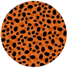 Orange Cheetah Animal Print Wooden Bottle Opener (round) by mccallacoulture