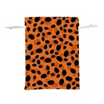 Orange Cheetah Animal Print Lightweight Drawstring Pouch (M) Front