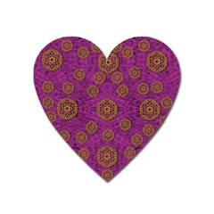 Snow Stars  In Gold On Color Heart Magnet by pepitasart