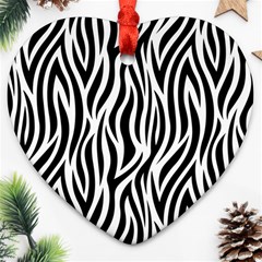 Thin Zebra Animal Print Ornament (heart)