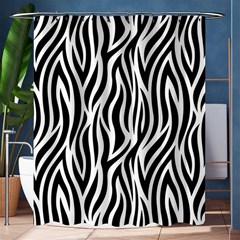 Thin Zebra Animal Print Shower Curtain 60  X 72  (medium)  by mccallacoulture