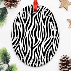 Thin Zebra Animal Print Ornament (oval Filigree)