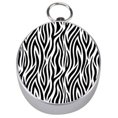 Thin Zebra Animal Print Silver Compasses