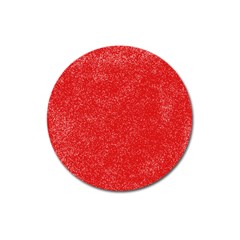 Modern Red And White Confetti Pattern Magnet 3  (round) by yoursparklingshop