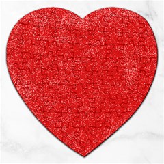 Modern Red And White Confetti Pattern Jigsaw Puzzle (heart) by yoursparklingshop