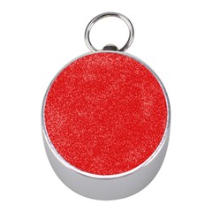 Modern Red And White Confetti Pattern Mini Silver Compasses by yoursparklingshop