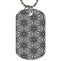 Black And White Pattern Dog Tag (two Sides)