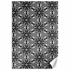 Black And White Pattern Canvas 12  X 18  by HermanTelo